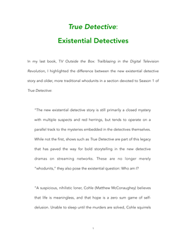 True Detective: Existential Detectives