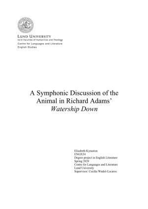 A Symphonic Discussion of the Animal in Richard Adams' Watership Down