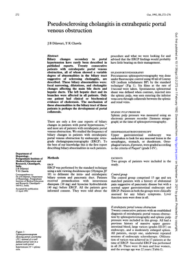 Pseudosclerosing Cholangitis in Extrahepatic Portal Venous Obstruction 273