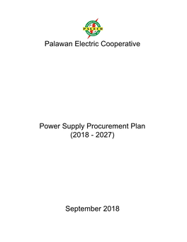 Power Supply Procurement Plan (2018 - 2027)