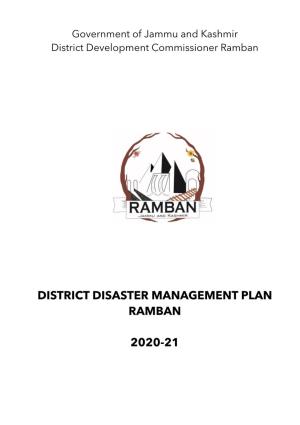 District Disaster Management Plan Ramban 2020-21