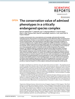 The Conservation Value of Admixed Phenotypes in a Critically Endangered Species Complex Keren R