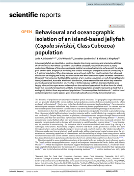 Behavioural and Oceanographic Isolation of an Island-Based Jellyfish