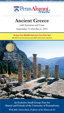 Ancient Greece with Santorini and Crete September 23-October 6, 2021