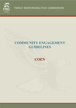 Community Engagement Guidelines Coen
