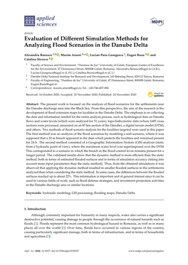 Evaluation of Different Simulation Methods for Analyzing Flood