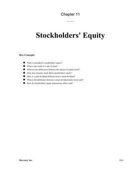 Stockholders' Equity