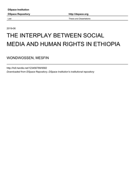 The Interplay Between Social Media and Human Rights in Ethiopia