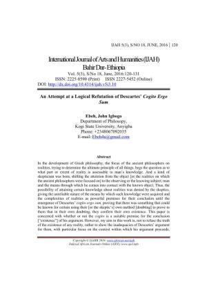 International Journal of Arts and Humanities(IJAH) Bahir Dar- Ethiopia