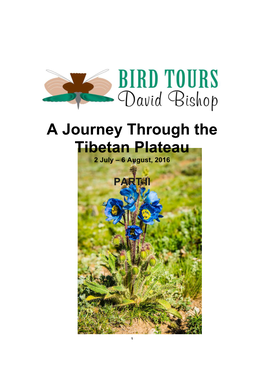 A Journey Through the Tibetan Plateau 2 July – 6 August, 2016