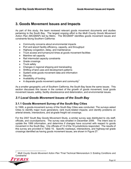 3. Goods Movement Issues and Impacts