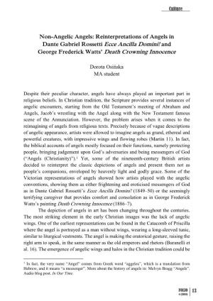 Reinterpretations of Angels in Dante Gabriel Rossetti Ecce Ancilla Domini! and George Frederick Watts’ Death Crowning Innocence