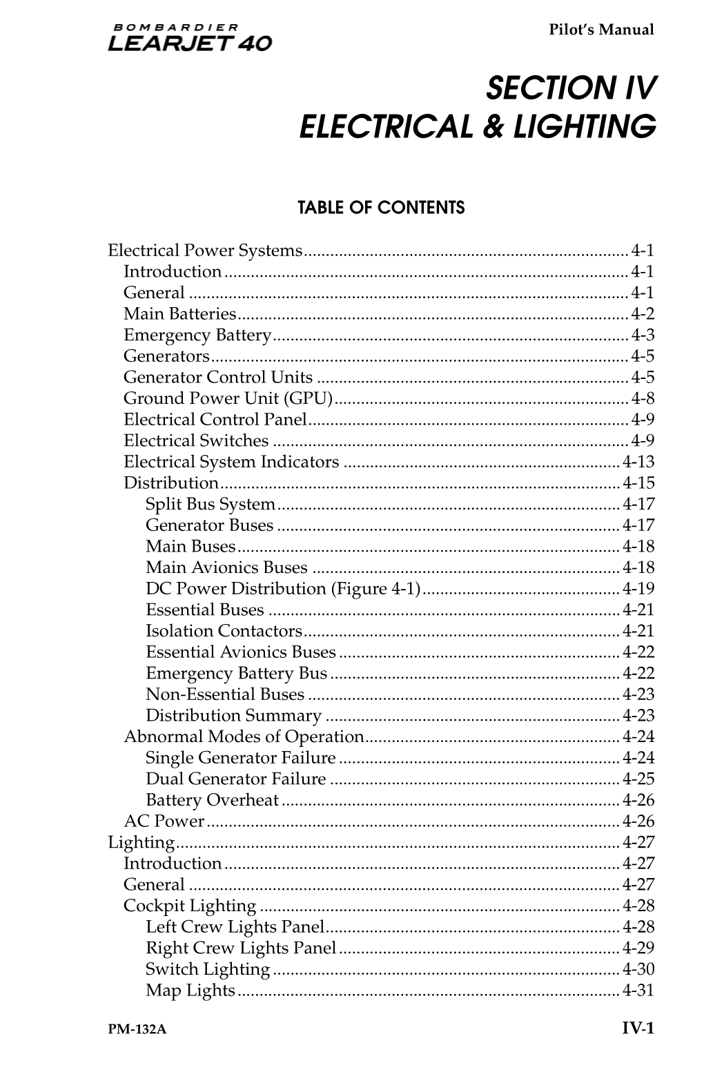 Section Iv Electrical & Lighting