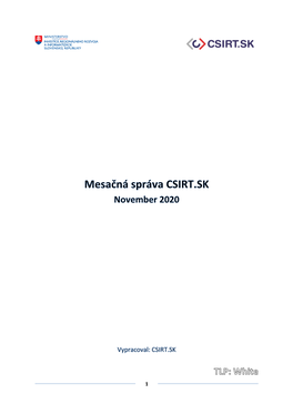 Mesačná Správa CSIRT.SK November 2020