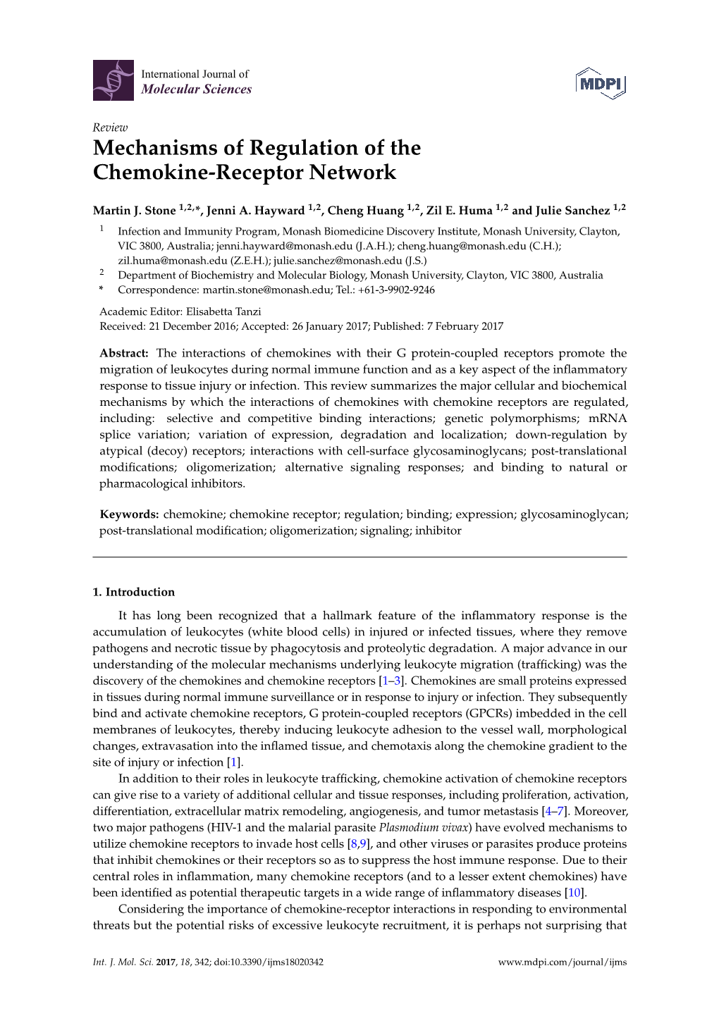 Mechanisms of Regulation of the Chemokine-Receptor Network