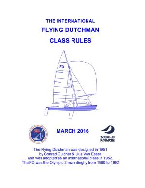Flying Dutchman Class Rules