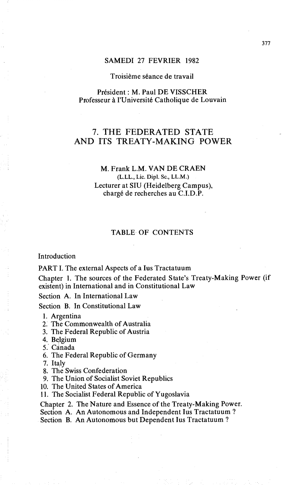 7. the Federated State and Its Treaty-Making Power