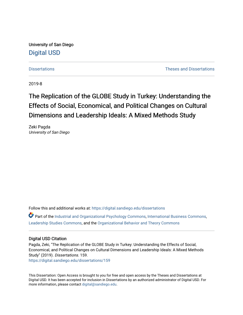 The Replication of the GLOBE Study in Turkey