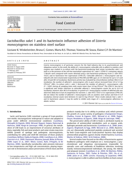 Lactobacillus Sakei 1 and Its Bacteriocin Influence