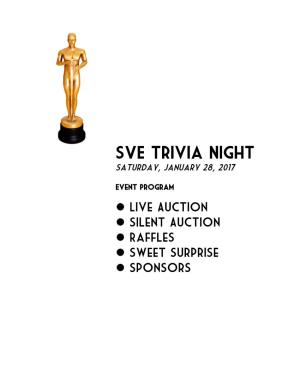 SVE Trivia Night Saturday, January 28, 2017