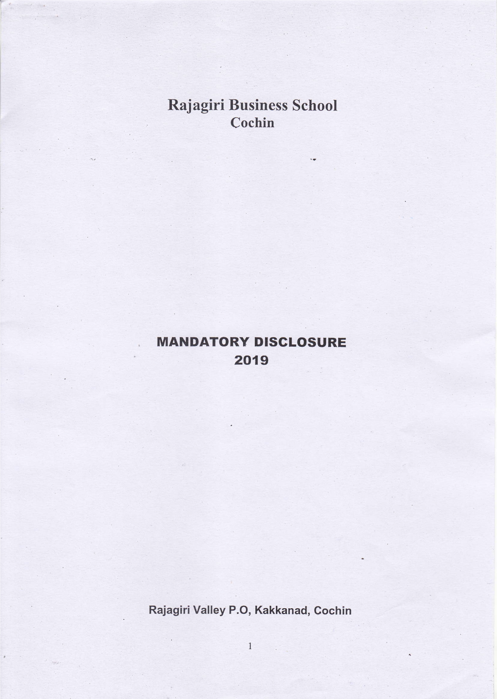 Rajagiri Business School Cochin