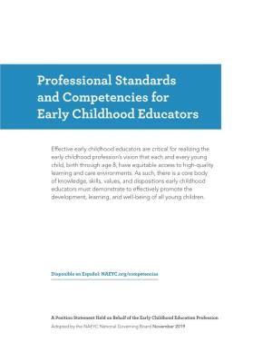 Professional Standards and Competencies for Early Childhood Educators