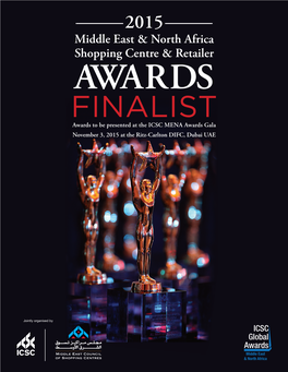 FINALIST Awards to Be Presented at the ICSC MENA Awards Gala November 3, 2015 at the Ritz-Carlton DIFC, Dubai UAE