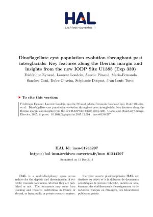 Dinoflagellate Cyst Population Evolution Throughout Past Interglacials