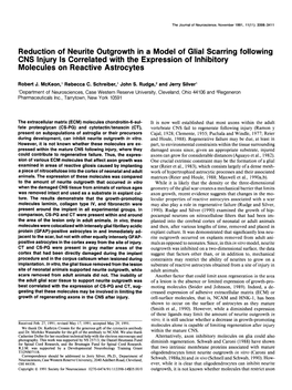 Reduction of Neurite Outgrowth in a Model of Glial Scarring Following CNS Injury Is Correlated with the Expression of Inhibitory Molecules on Reactive Astrocytes