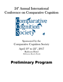 24Th Annual International Conference on Comparative Cognition