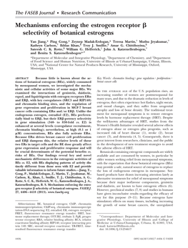 Mechanisms Enforcing the Estrogen Receptor Selectivity of Botanical