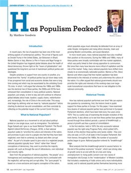 As Populism Peaked? Author Hby Matthew Goodwin Matthew Goodwin