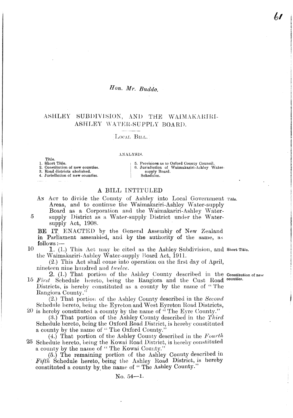 Ashley Subdivision, and the Waimakariri-Ashley