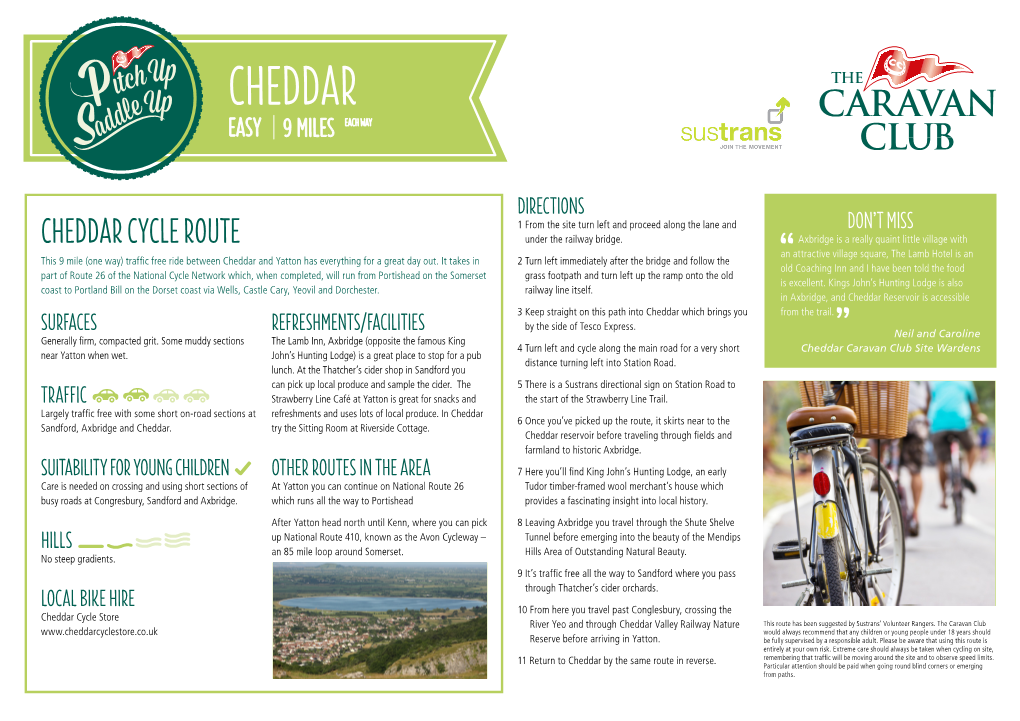 Download Cheddar Cycling Route