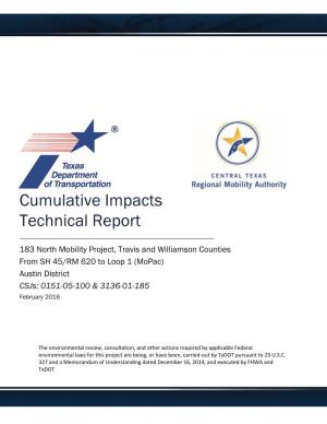 Cumulative Impacts Technical Report