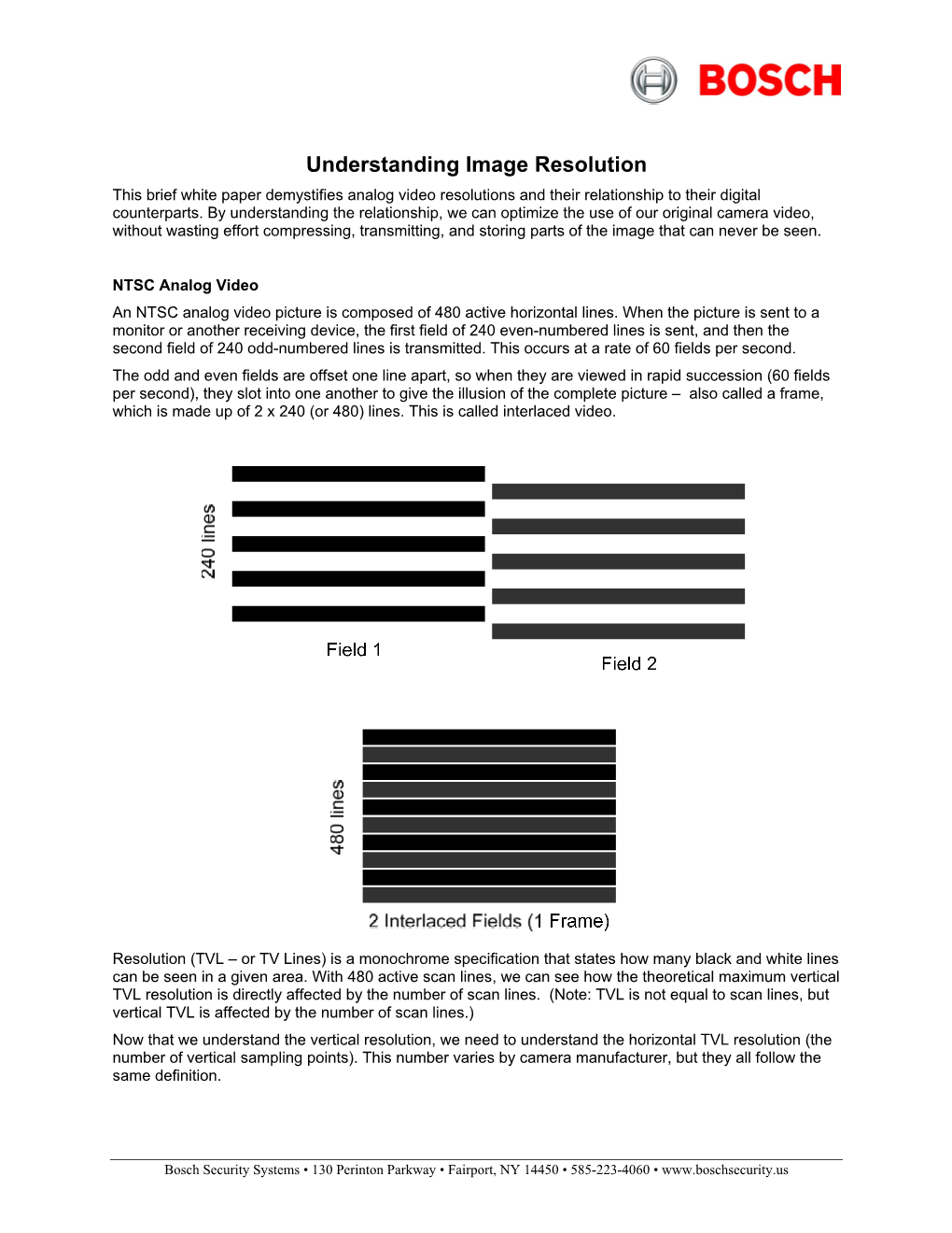 Understanding Image Resolution This Brief White Paper Demystifies Analog Video Resolutions and Their Relationship to Their Digital Counterparts