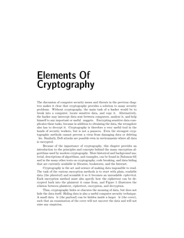 Elements of Cryptography
