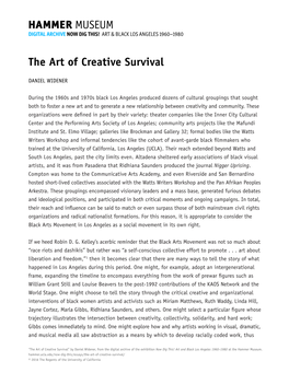 The Art of Creative Survival 1 MUSEUM