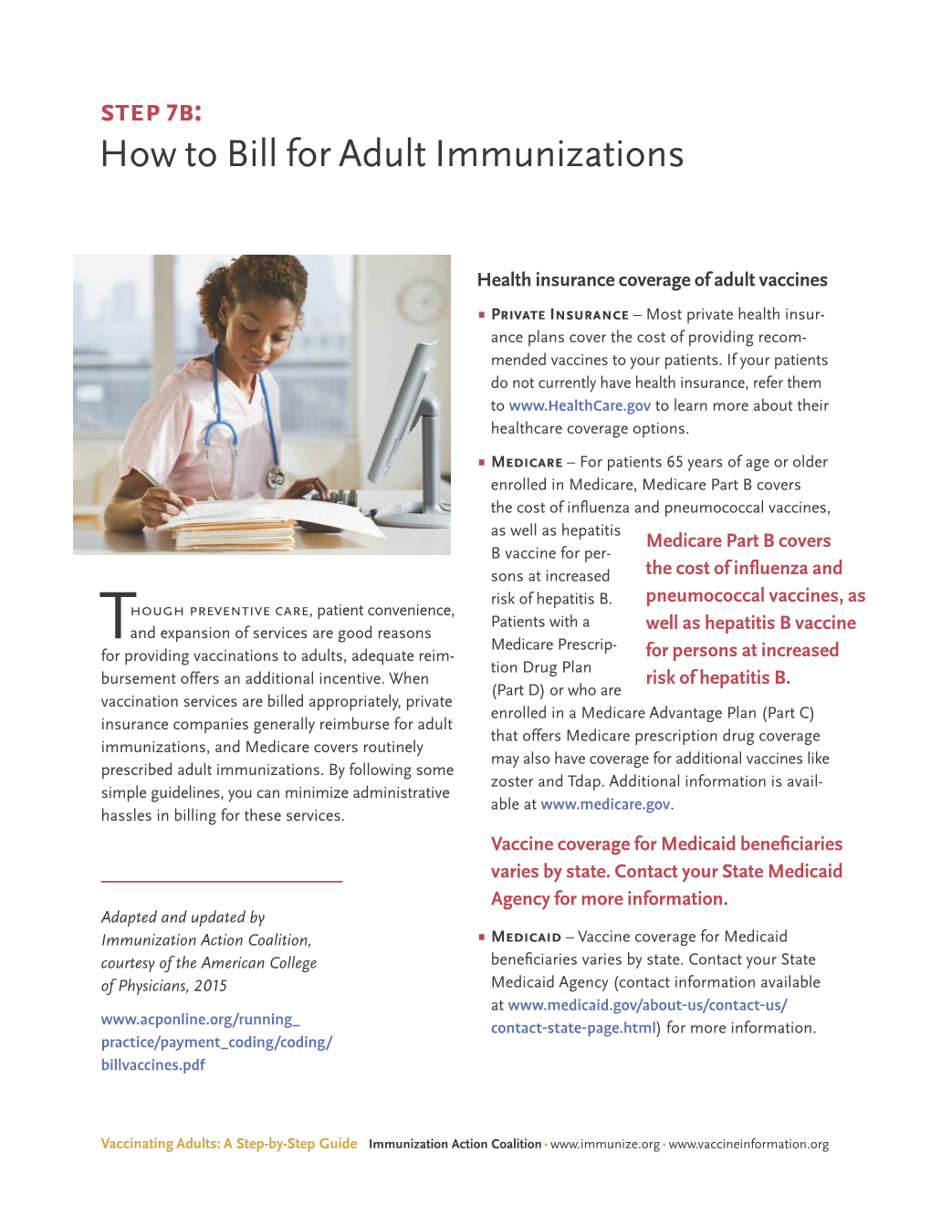 Step 7B How to Bill for Adult Immunizations
