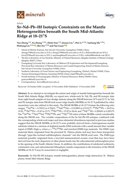 Sr–Nd–Pb–Hf Isotopic Constraints on the Mantle Heterogeneities Beneath the South Mid-Atlantic Ridge at 18–21S