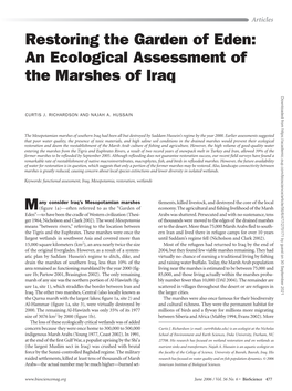 An Ecological Assessment of the Marshes of Iraq Downloaded from by Guest on 30 September 2021