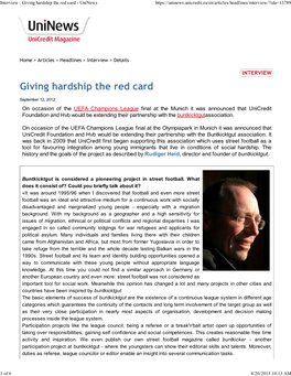 Giving Hardship the Red Card - Uninews