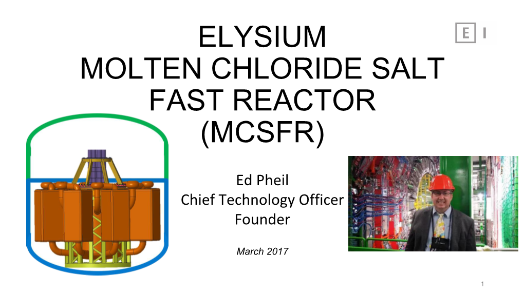 Elysium Molten Chloride Salt Fast Reactor (Mcsfr)