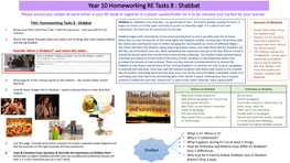 Year 10 Homeworking RE Tasks 1