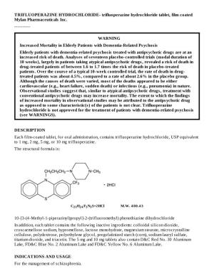 TRIFLUOPERAZINE HYDROCHLORIDE- Trifluoperazine Hydrochloride Tablet, Film Coated Mylan Pharmaceuticals Inc