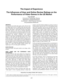 The Impact of Experience the Influences of User and Online