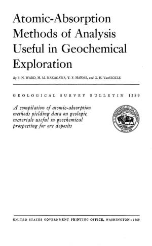 Atomic-Absorption Methods of Analysis Useful in Geochemical Exploration