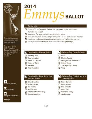 2014 Emmysballot