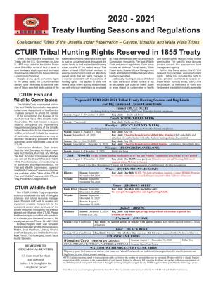 CTUIR Treaty Hunting Regs 2020 2021