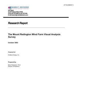 Research Report the Mount Redington Wind Farm